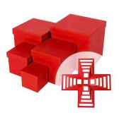 Коробка WOW - Сюрприз 9х9х9см Тиснение лен Красный ДБ