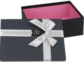Коробка Прямоугольник 21х14х8см Серая С бантом Миленд