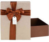 Коробка Прямоугольник 23х17х7см Коричневая С бантом Миленд