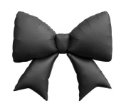 Шар 39" 99 см, фольга Бант чёрный сатин