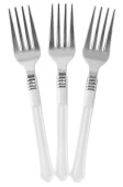 Столовые приборы Вилки Элегант Белый Серебро Металлик 17,5см (уп10) ВВ