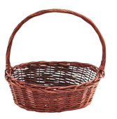 Корзина плетеная с ручкой Ива Коричневая Классик 44х35х43см ВП