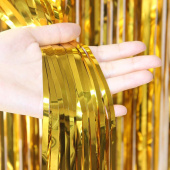 Занавес 100*300 см, металлик Дождик, золото