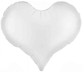 Шар фольга без рисунка 24" FL Сердце Люкс Сатин Белый