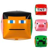 Шар фольга с рисунком 22" FL Куб Пиксели Герои