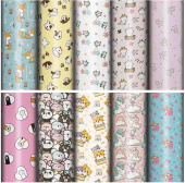 Бумага лист 70x100см мелованная 10 дизайнов ассорти ЗОЛОТАЯ СКАЗКА