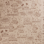 Бумага Крафт рулон 0,70х10м Мишки Тедди Коричневый ДБ