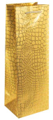 Пакет под бутылку ST 12х35см Кожа крокодила Золото Металлик ДБ