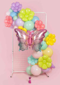 Шар фольга фигура Нежная бабочка Розовый Градиент 32" 81см FL (упак)