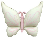 Шар фольга фигура Нежная бабочка Кремовый Сатин 37" 94см FL (упак)