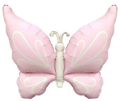 Шар фольга фигура Нежная бабочка Розовый Сатин 37" 94см FL (упак)