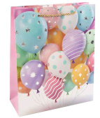 Пакет бумажный L 26х32см Множество шаров Дизайн №3 Металлик ДБ