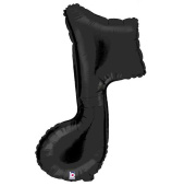 Шар фольга фигура Нота черная 35" 89см BT (упак)