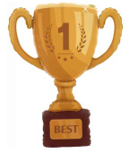 Шар фольга фигура Кубок Чемпиона №1 Золото 40" 102см FL