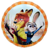 Шар фольга с рисунком 18" FL круг Мистер Лис и Зайка Полицейский