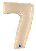 Шар фольга Цифра 40" GR Кремовый Сатин "7" (упак)