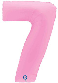 Шар фольга Цифра 40" GR Розовая Сакура Матовый "7" (упак)