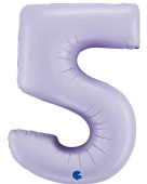 Шар фольга Цифра 40" GR Сиреневый Сатин "5" (упак)