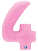 Шар фольга Цифра 40" GR Розовая Сакура Матовый "4" (упак)