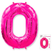 Шар фольга Цифра 40" Fm Фуксия Fuchsia "0" (упак)
