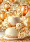 Открытка А4 С Юбилеем свадьбы! 50 Праздник