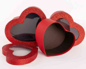 Коробка Сердце 23х27х13см С окошком Красный ДБ